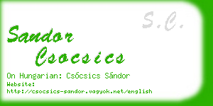 sandor csocsics business card