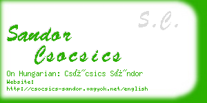 sandor csocsics business card